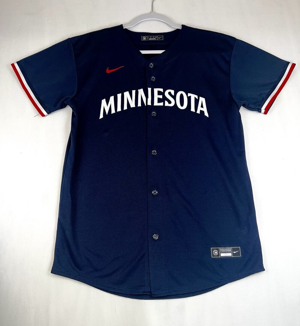 Nike Minnesota Twins MLB Youth XL 18/20 Blue Button Front Baseball Jersey